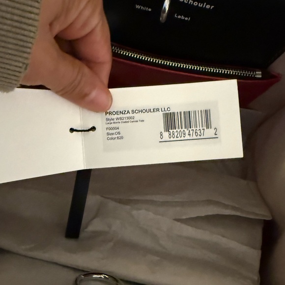 Proenza Schouler White Label Morris Large Coated Canvas Tote In Red - Picture 4 of 11